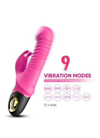 Vibromasseur rose Rabbit Va et Vient avec rotation - USK-V09PNK
